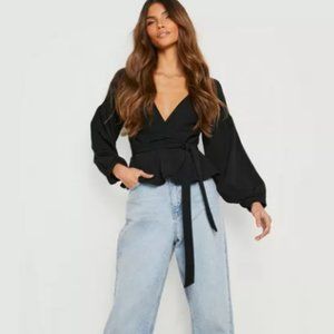 BELL SLEEVE WRAP OVER TOP